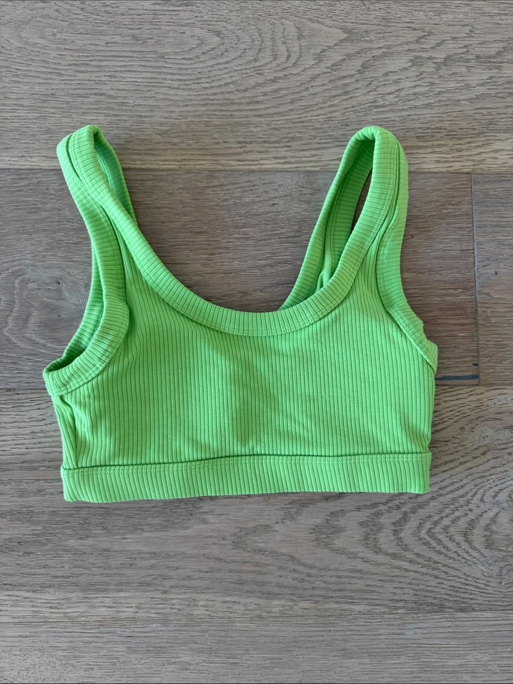 ALO Yoga Ribbed Scoop Crop Tank - Bright Lime